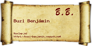 Buzi Benjámin névjegykártya